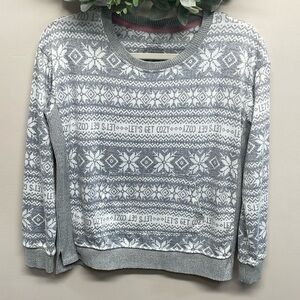 CuddlDuds Long Sleeve Crew Neck Top with Kangaroo Pocket Let’s Get Cozy S